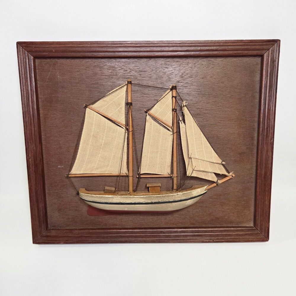 Sail boat Schooner Half Model Wall Art 3D Marine
